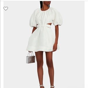 Aje psychedelia cut out linen silk mini dress.